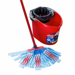Vileda SuperMocio 3Action XL Mop and Bucket Set, Red/Blue