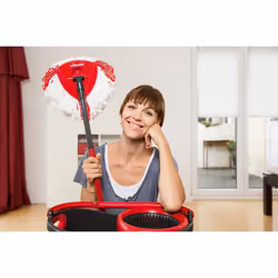 Vileda Turbo EasyWring and Clean complete set, Metal, red/grey, 48,6 x 29,6 cm