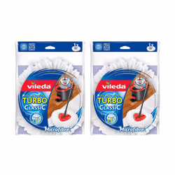 Vileda EasyWring and Clean Turbo Classic Microfibre Mop Refill Head, Pack of 2