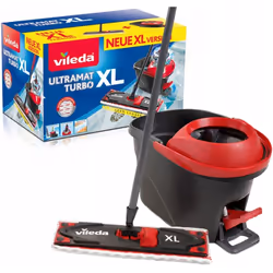 Vileda Ultramat Turbo XL, Laminate, Tiles, Wood, Dry&wet, Microfiber, Black, Red, 420 mm