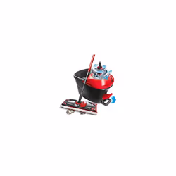 Ultramax Turbo 2-in-1 Floor Mop Complete Set, Mop with Telescopic Handle, Microfibre Cover and Bucket with Power Spinner, for ...