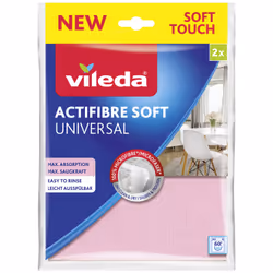 Vileda 4023103240810, Microfibre, Polyurethane, Grey, Pink, Machine wash, 60 °C, 260 mm, 180 mm