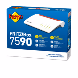 FRITZ!Box 7590 wireless router Gigabit Ethernet Dual-band (2.4 GHz / 5 GHz) Grey, Red, White