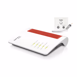 FRITZ!Box 6660 Cable International (Retail), Wi-Fi 6 (802.11ax), Dual-band (2.4 GHz / 5 GHz), Ethernet LAN, Black, Red, White ...
