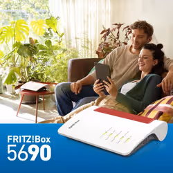FRITZ! Box 5690 wireless router 2.5 Gigabit Ethernet Dual-band (2.4 GHz / 5 GHz) Red, White - Additional view 2