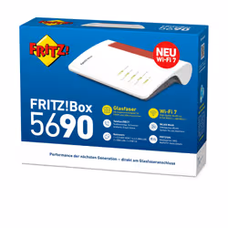 FRITZ! Box 5690 wireless router 2.5 Gigabit Ethernet Dual-band (2.4 GHz / 5 GHz) Red, White - Additional view 3