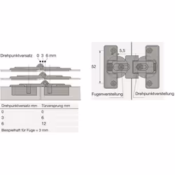 Hettich Centre BiFold Hinge 180 Degree Kitchen Cabinet 46787