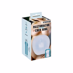 Transparent Masturbator with inner Cock Ring
