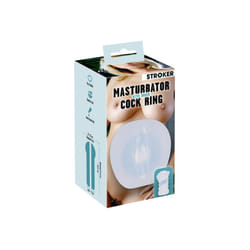 Transparent Masturbator with inner Cock Ring