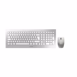 CHERRY DW 8000, Full-size (100%), Wireless, RF Wireless, QWERTY, Silver, White, Mouse included