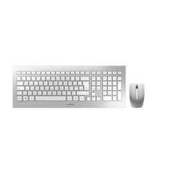 CHERRY DW 8000 keyboard Mouse included Universal RF Wireless QWERTY Spanish Silver, White