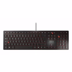 CHERRY KC 6000 SLIM, Full-size (100%), Wired, USB, Scissor key switch, QWERTY, Black