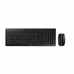 CHERRY Stream Desktop, Full-size (100%), Wireless, RF Wireless, QWERTY, Black, Mouse included