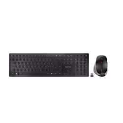 CHERRY DW 9500 SLIM, Wireless, RF Wireless + Bluetooth, Scissor key switch, QWERTZ, Black, Grey, Mouse included