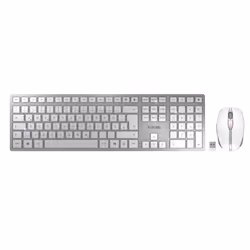 CHERRY DW 9000 SLIM, Full-size (100%), Wireless, RF Wireless + Bluetooth, AZERTY, White, Mouse included