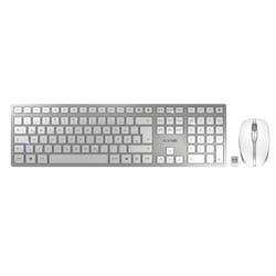 CHERRY DW 9000 SLIM keyboard Mouse included Universal RF Wireless + Bluetooth AZERTY Belgian White