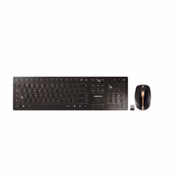 CHERRY DW 9100 SLIM, Wireless, RF Wireless + Bluetooth, QWERTY, Black, Mouse included