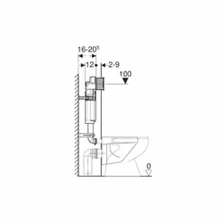 Geberit Bathroom Back To Wall BTW Toilet Concealed Cistern Dual Flush WC 6 Litre
