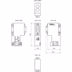 Siemens PROFIBUS Connector, 90°, w. PG plug, - Additional view 3