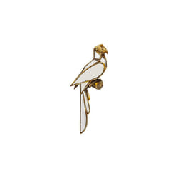 Design Wall Decoration Parrot Mirror, gold, glass mirrored, polyresin frame, wall mirror for living room, hallway, bedroom, handmade, 43x15x3,2cm (H/W