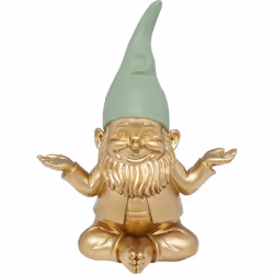 KARE Design 61589, Gnome garden statue, Polyresin, Gold, Green, 150 mm, 100 mm, 230 g