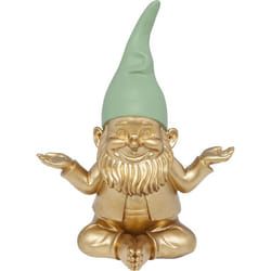 KARE Design 61589 garden statue Gnome garden statue Polyresin Gold, Green