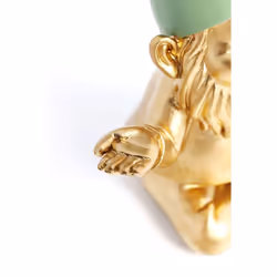 KARE Design 61589 garden statue Gnome garden statue Polyresin Gold, Green