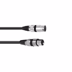 Omnitronic 3022047N, XLR (3-pin), Male, XLR (3-pin), Female, 3 m, Black