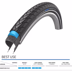 Schwalbe Marathon Plus Tire - 26 x 2  Clincher  Wire  Black/Reflective  Performance Line
