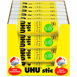 UHU Stic Glue Stick Solid Washable Non-toxic 8.2g Ref 45187 [Pack of 24]