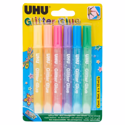 UHU Glitter Glue Shiny, Glitter glue, Multicolour, 6 colours, Boy/Girl, China, 6 pc(s)