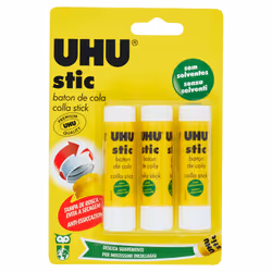 UHU Stic, Rod, Glue stick, 8.2 g, Blister, 3 pc(s), 143 mm
