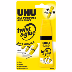UHU All Purpose Adhesive twist & glue, crystal-clear, 35ml blister