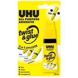 UHU All Purpose Adhesive twist & glue, crystal-clear, 35ml blister