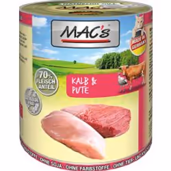 MAC's 867, Adult, Any breed, Turkey, Veal, 800 g, Grain free