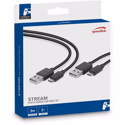 SPEEDLINK SL-450104-BK USB cable 3 m USB A Micro-USB A Black