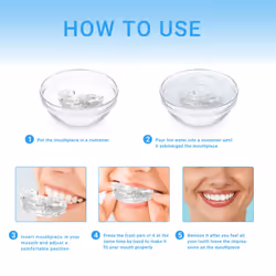 Adjustable Night Sleep Aid Bruxism Mouthpiece Mouth Guard - White box