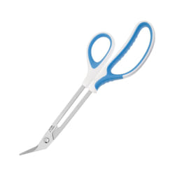 Toenail Scissors with Extra Long Handle, Special Stainless Steel, Angled Blade, 21 cm, White/Blue, P-100011 Units