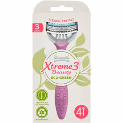 Wilkinson Sword - Xtreme 3 Beauty Eco Green X 4 - Reusable & Recyclable Women's Razor - 70 Gr