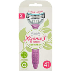 Wilkinson Sword - Xtreme 3 Beauty Eco Green X 4 - Reusable & Recyclable Women's Razor - 70 Gr