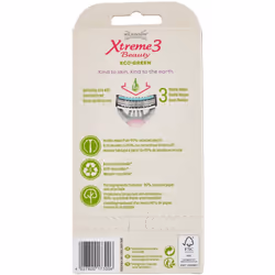 Wilkinson Sword - Xtreme 3 Beauty Eco Green X 4 - Reusable & Recyclable Women's Razor - 70 Gr
