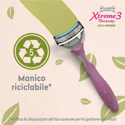 Wilkinson Sword - Xtreme 3 Beauty Eco Green X 4 - Reusable & Recyclable Women's Razor - 70 Gr - Additional view 6