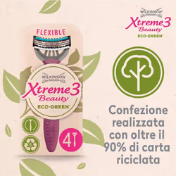 Wilkinson Sword - Xtreme 3 Beauty Eco Green X 4 - Reusable & Recyclable Women's Razor - 70 Gr - Additional view 7
