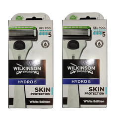 2 Pack x WILKINSON Sword HYDRO 5 RAZOR SKIN PROTECTION WHITE EDITION