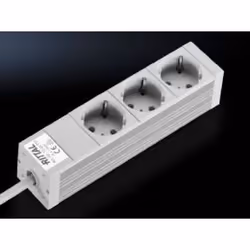 Rittal DK 7240.110, 2 m, Indoor, Type D, Aluminium, Grey, 3 AC outlet(s)