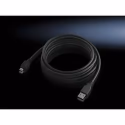 Rittal DK 7030.080, 3 m, USB A, Mini-USB A, USB 2.0, Male/Male, Black