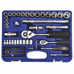 Socket set; ALCA; 72 Phillips-head (PH), Pozidriv (PZ), Slot, Hexagon, Torx, SuperLock Chrome Vanadium Steel 1/4, 1/2 with ra ...