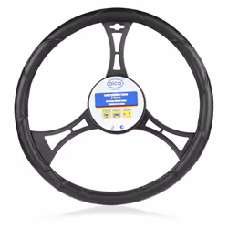Steering wheel cover; ALCA; Luxus; black 41-43 PVC