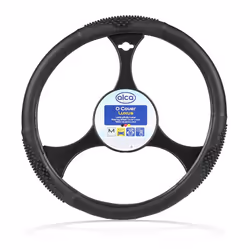 Steering wheel cover; ALCA; Luxus; black 37-39 PVC