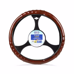 Steering wheel cover; ALCA; Luxus; black 37-39 PVC wood effect
